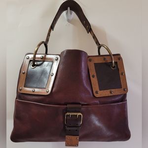 Donini  brown  leather shoulder bag.